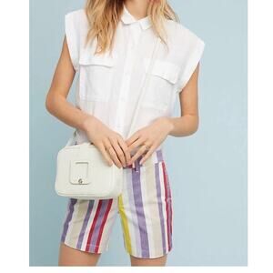 Anthropologie Chino Shorts Women's 25 Relaxed Multi Color Stripes Pockets